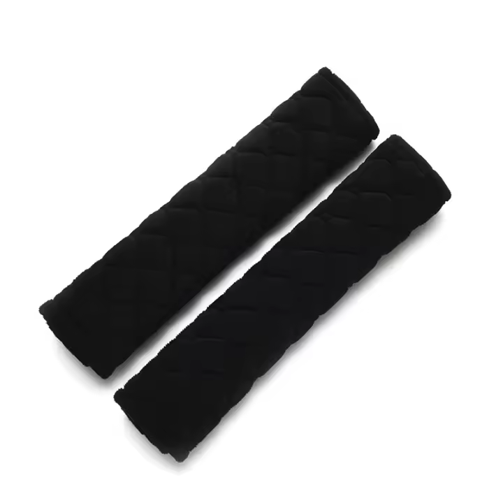 4 almohadillas de cinturón de asiento, tapicería lavable para cinturón de seguridad en el Coche para niños y adultos-Negro - 1