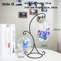 Acuario De Vidrio Transparente Doble Piso Botella De Infusión Vaso De Flor Y Plantas Decoración Para El Hogar Tipo De Acuario Pequeño Y Alto - details 3
