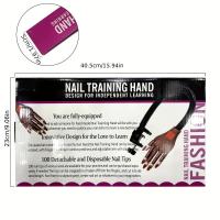 Kit De Práctica Para Artistas De Uñas Ultimate Mano Flexibles Y Realistas Con Dedos Ajustables Y Preciosos Archos Y Cortauñas - details 5