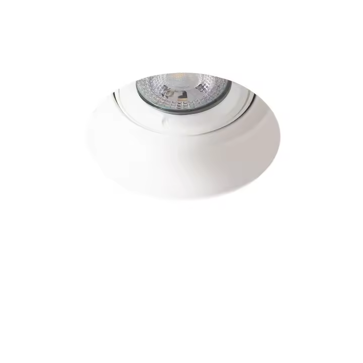 Ledkia Aro Downlight Integración Escayola/Pladur Circular para Bombilla LED GU10 Corte Ø 90 mm Trimless Ajustable Blanco - 1
