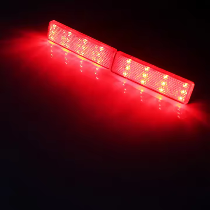 Lámparas De Parachoques Trasero LED 2x ANGRONG Reflector Rojo Con Lente Clara Para Renault Master Trafic Luz De Freno Stop - 1