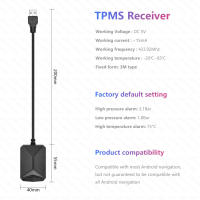 Sistema De Monitoreo De Presión De Neumáticos USB Para Android Con Alarma Y Pantalla Internos Sensores 4-5 Para Coche Navegación Radio - details 2