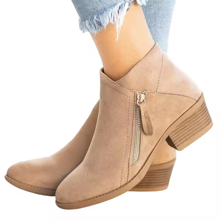 Corto moda tobillo bootie más tamaño deslizamiento en punta redonda Zapatos para Vaqueros Trencas abrigo pantorrilla Pantalones - 1