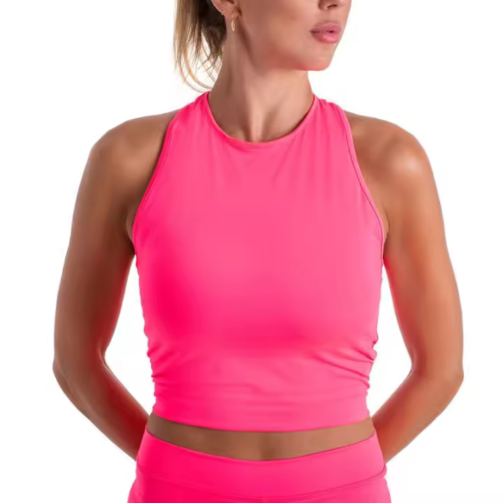 Camiseta BB Basica Corta Rosa Fluor - 1