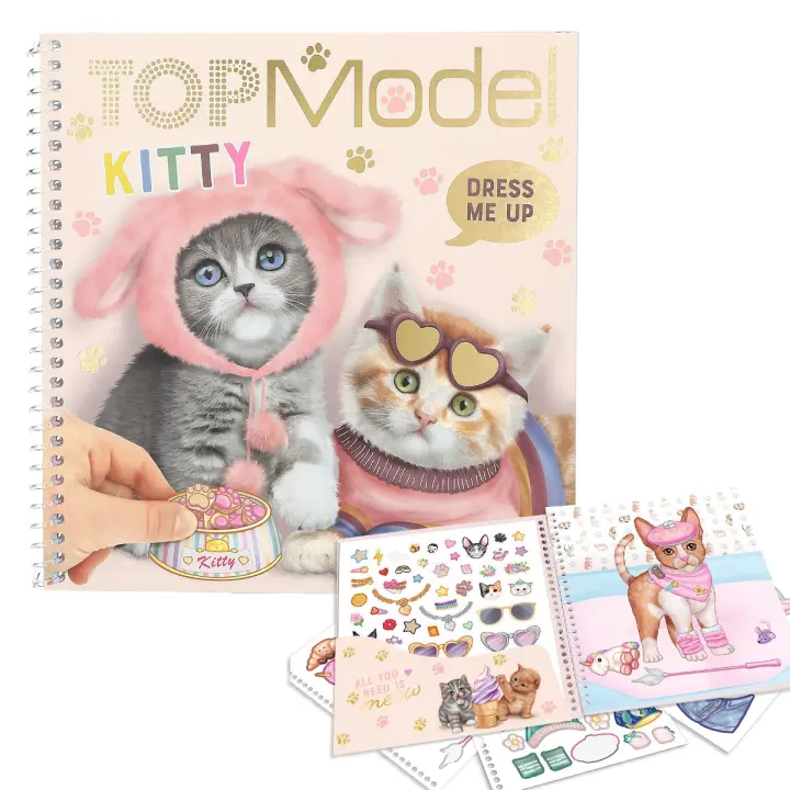 TOP MODEL CUADERNO DE PEGATINAS DRESS ME KITTY, 0012965, Producto con Licencia Oficial - 1