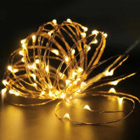 Luz De Cadena Solar De 300LED Para Exteriores Impermeable Fitas De Luz Solar De Cobre Para Árbol Jardín Fiesta Boda - details 4