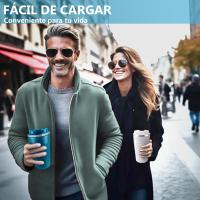 Taza de Café Aislamiento con Tapa - Reutilizable Y a Prueba de Derrames, Vagos de Acero Inoxide al Vacío de Doble Pared, Ideal para Casa y Oficina (Azul,13oz) - details 10