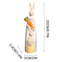 Decoración De Resina De Conejito Lindo Para Jardín Interior Exterior Decoración De Pascua Figura De Conejito Moderna Para Mesa - details 9