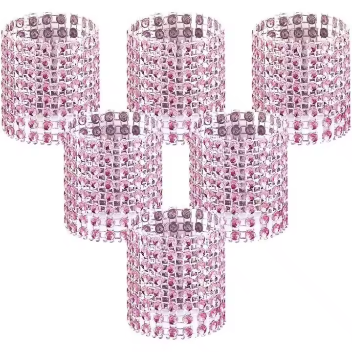 50 servilletero dorados con sillas para decoración de Mesa, Bodas, cenas, Fiestos y manualidades, color rosa. - 1