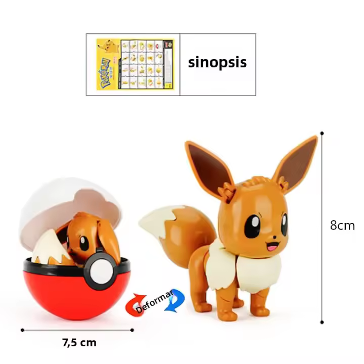 Figura De Anime Pokémon Pikachu Y Poké Ball Dual Morfología Muñeco De Snorlax Modelo De Pelota Para Niños Juguetes De Coleccionista - 1