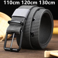 Cinturón De Lona Negra 110/130cm Con Hebilla De Cuero Para Hombres Y Mujeres Estilo Casual Para Combinar Con Jeans Deporte Al Aire Libre - details 0