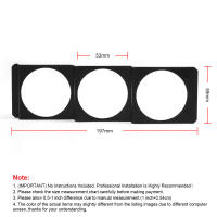 Pod De Panel De Radio Din Universal 52mm Tripe 3 Gauges Metralla Black 2 Pulgadas BX102259-BK Para Vehículo - details 5