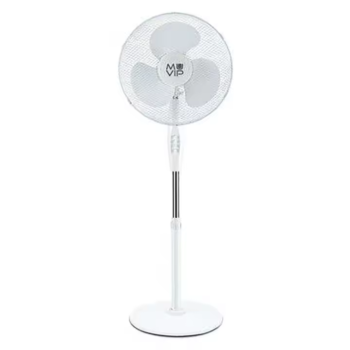 Muvip Ventilador de Pie - 40cm - 45w - Base Reforzada - 3 Velocidad - Color Blanco - 1