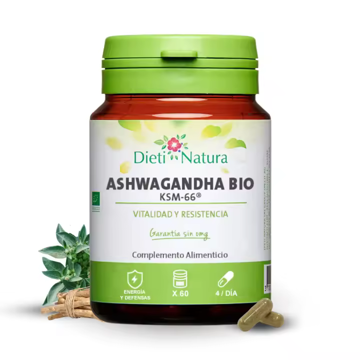 Dieti Natura 60 Cápsulas de Ashwagandha Bio Raíz Ksm-66 - 1