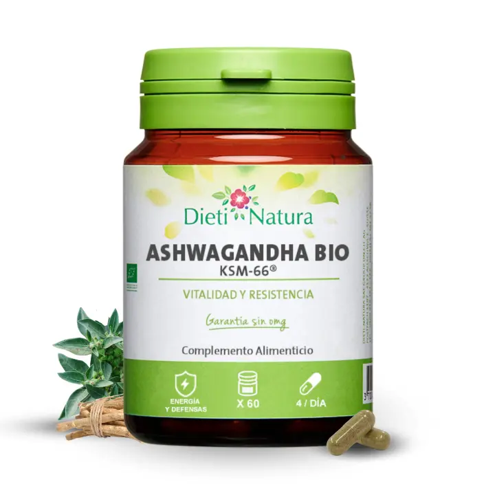 Dieti Natura 60 Cápsulas de Ashwagandha Bio Raíz Ksm-66 - 1