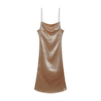 Vestido De Seda Con Sección Cruzada De Color Sólido Para Mujer Vestido De Caudal Con Punta De Sirena De Verano Ajustado Y Sexy - details 16
