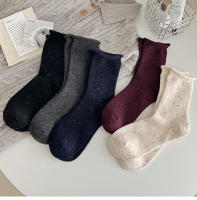 Calcetines De Lana Gruesos Para Mujer Estilo Retro Coloridos Casual Cálidos Para Otoño E Invierno Calcetines Sueltos De Alta Calidad Para Uso Diario - details 6