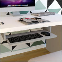 Henor PortaTeclado Bandeja Extraíble Madera FSC®. Bajo escritorio. Bajo Mesa. 55-68-70 Cm. Blanco. Gris. Grafito. Henor - details 6