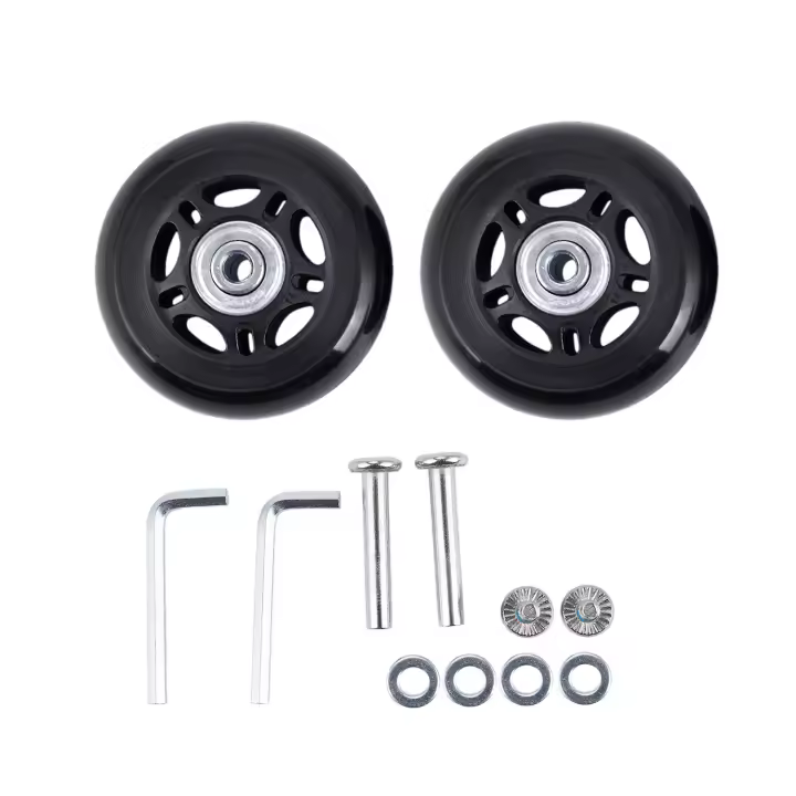 Juego de 2 ruedas de repuesto para maleta de equipaje, ejes y llave, juego de reparación OD 68mm - 1