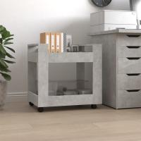 vidaXL Carrito de escritorio madera contrachapada 60x45x60 cm en color Blanco/Blanco brillante/Roble ahumado y más | estructura resistente ideal para salón dormitorio o estudio - details 5