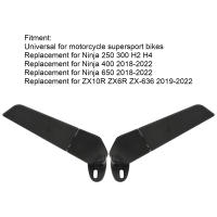 Espejo Retrovisor Ajustable Para Motocicleta 2pcs Interchangeable Con Alas De Viento Para Reemplazo En Ninja 250 300 H2 H4 Material Aleación De Aluminio + Goma - details 2