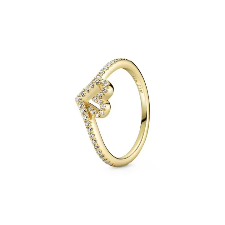 169302C01 - Anillo Pandora Timeless con un recubrimiento en oro de 14k Corazón Deseo Brillante 169302C01 PANDORA Silver  Anillo Pandora original - 1