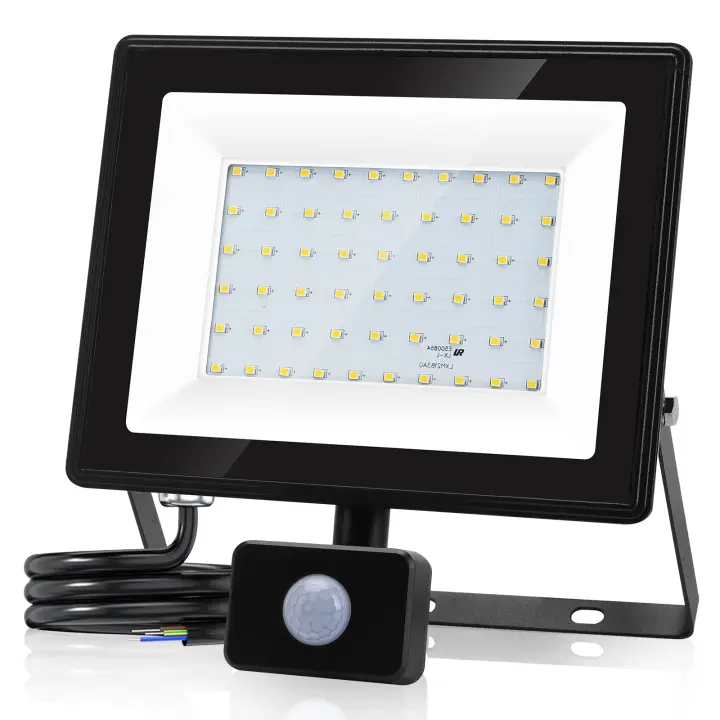Aigostar Foco LED con Sensor Movimiento 4500LM Super Brillo Blanco Frío IP65 - 1