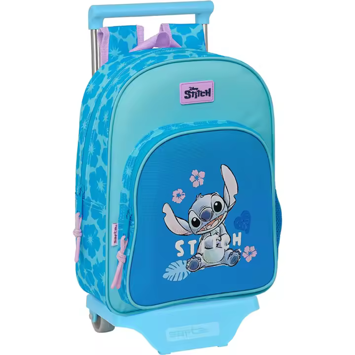 Safta - Mochila 705 Stitch Hawaii con Carro Incluido Diseño Exclusivo - Mochila + Carro 705 Stitch Hawaii Diseño Ergonómico - 1