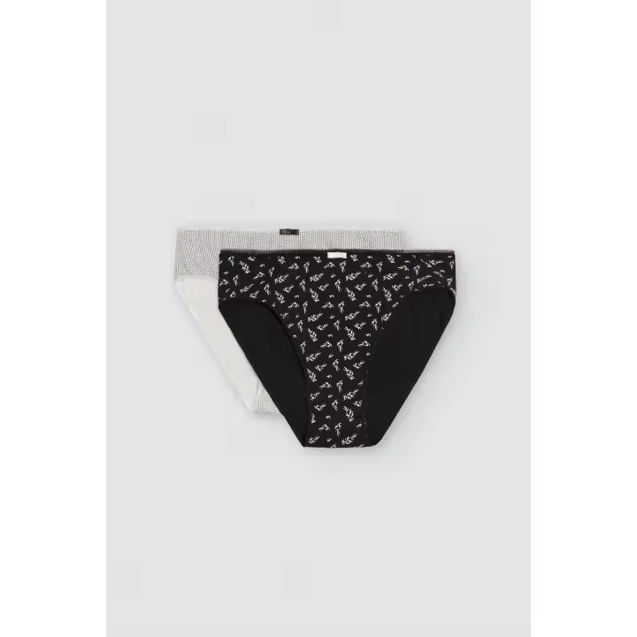 Ysabel Mora - Pack de 2 bragas midi estampadas blanco y negro - 1