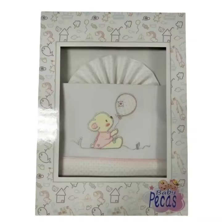 MiniCuna🍼✨ Juegos de Sábanas 100% Algodón para MiniCuna-Modelo Osito- Fondo Blanco– Suavidad y Confort para tu Bebé  Mommata✨🛏️ - 1