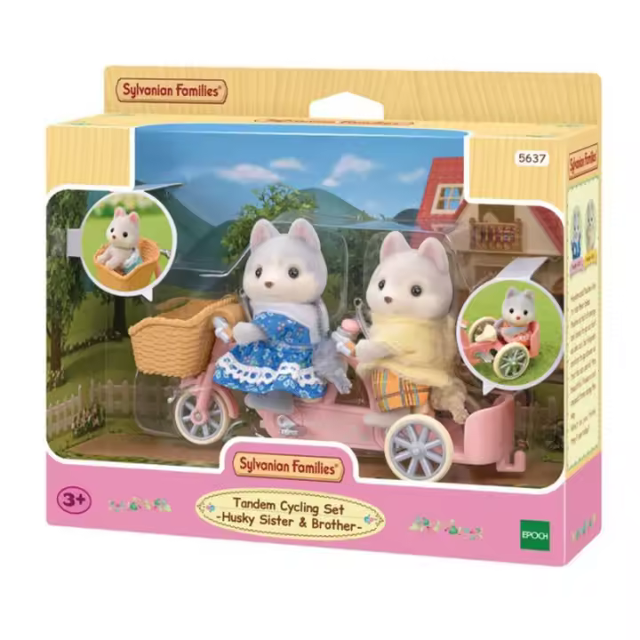 Set de bicicleta tándem con hermanos Husky de Sylvanian Families 5637 - 1