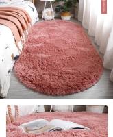 VIKAMA Alfombra De Silla De Seda Longa Teñida Nórdica Para Dormitorio Y Sala De Estar Alfombra Oval Sencilla Moderna Antideslizante Y Resistente Al Desvanecimiento Para Adultos - details 22