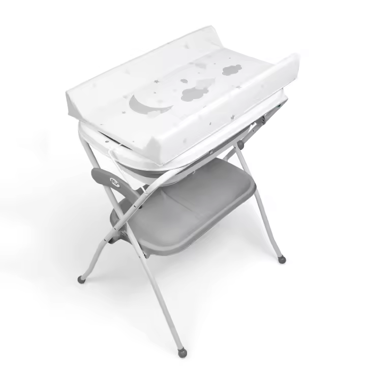 Bañera Bebe con Patas, Cambiador, Cojín Reductor y Cesta Portaobjetos - Comoda, Facil de Guardar, con Tapón y Patas Antideslizantes - Bañera Bebé Plegable y Portatil - 1