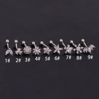 Piercing De Titanio Puro Para Oreja Rook Helix Tragus Lobe Barbell Curvado CZ Joyería De Cartílago Para Mujer - details 2