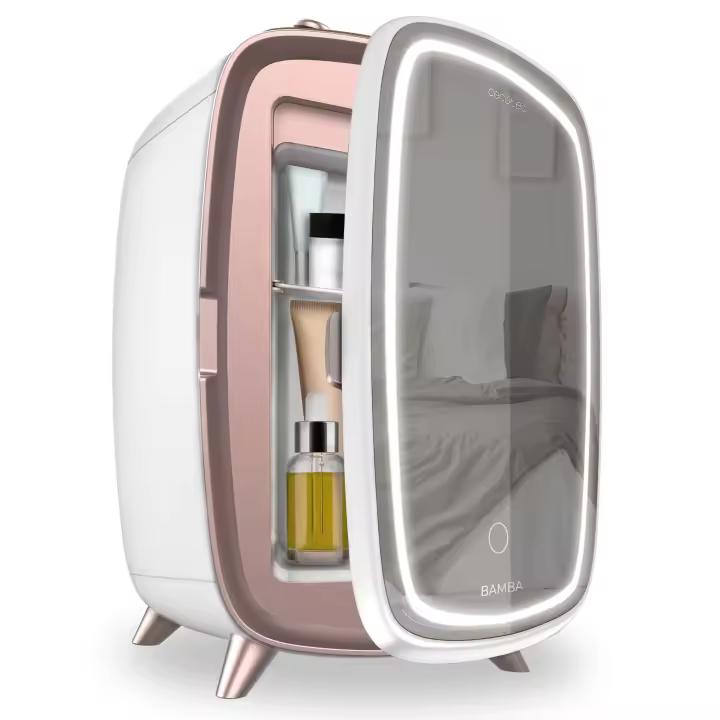 Nevera de cosméticos de 6 litros, con espejo y luz led - 1