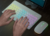 Teclado Inalámbrico Bluetooth Para Tableta Android iOS Windows Con Iluminación RGB Teclado Ratón Compatible Con iPad Y Teléfono - details 12