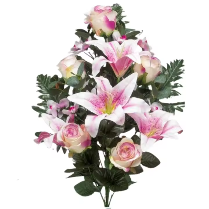 Ramo de Flores Tipo Palma Lilium, Rosas y Orquídeas | 62 Cm | Ideal para Cementerio y Todos los Santos - 1