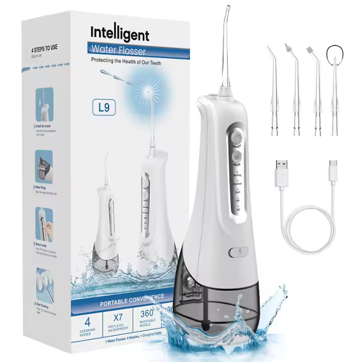 ✨Irrigador Bucal Inalámbrico | 4 Modos de Limpieza Eficaces | Impermeable (IPX7) | Badería de Lithium 1500mAh | Recargable por USB | Portátil, Ideal para Viajes | Limpiador Dental Profesional - 1