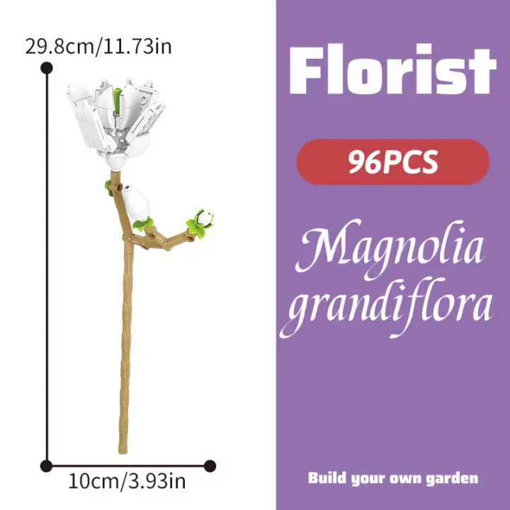 Building block bouquet simulation of flowers female gift assembly small particle building block children's assembly toy - 1