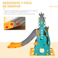 HOMCOM Tobogán Infantil con Columpio y Canasta de Baloncesto 3 en 1 para 18-36 Meses con Asiento Ajustable Parque Infantil para Interior y Exterior 152x149x107 cm Multicolor - details 5