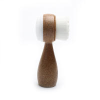 Cepillo Facial Exfoliante Doble Cara Para Limpieza Profunda De Poros Y Eliminación De Quistes Cepillo De Limpieza Facial Con Mango De Hueso De Coco - details 2