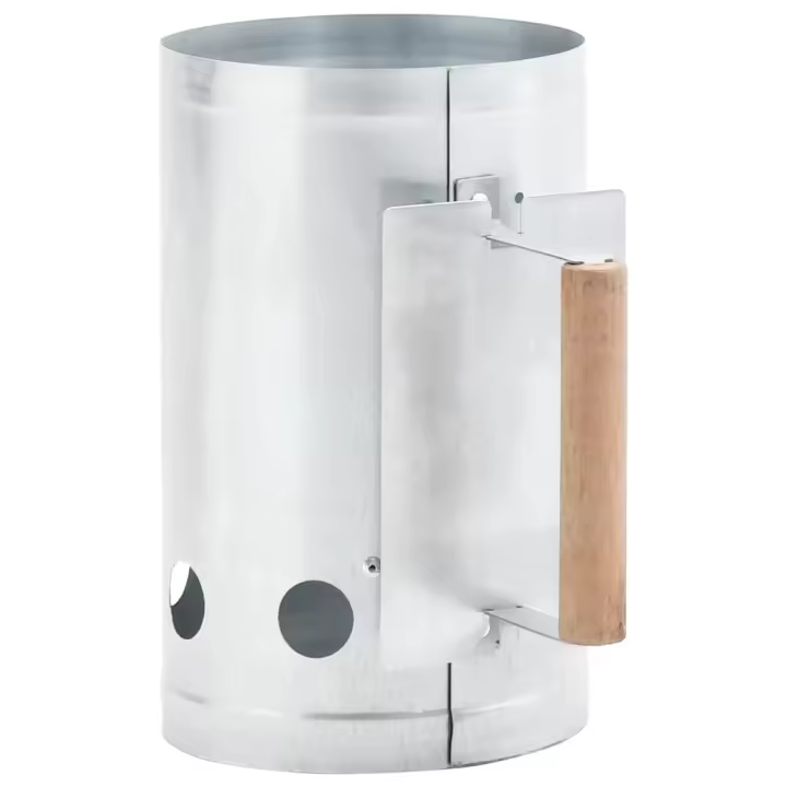 vidaXL Encendedor de barbacoa de carbón de acero galvanizado - 1