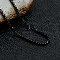 Cadena De Correa Clásica De Acero Inoxidable 3mm Encanto Moda Para Joyería Unisex Color Oro/Black/Aceite 50cm/60cm/70cm - details 2