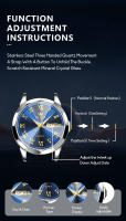 Reloj De Pulsera De Cuero Impermeable Para Hombre OLEVS Con Calendario Y Luz Luminosa Resistente Al Shock Moda Casual De Lujo - details 1