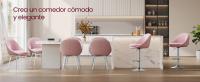 VASAGLE Juego de 2 Sillas de Comedor, Sillas de Cocina, Carga de 120 kg, Cojín Acolchado de 5,5 cm de Grosor, Patas Acampanadas, para Oficina, Salón, Rosa Jalea y Blanco Nube/Blanco Crema y Blanco Nube - details 0
