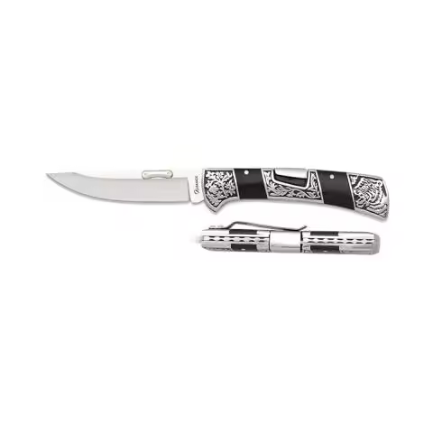 Navaja Albainox 18937. Mango Stamina Negra y Acero. Hoja 10 cm - 1