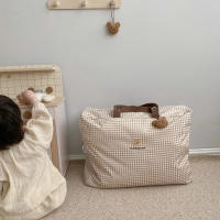 Bolsa De Mano Para Bebé Y Madres Organizador Impermeable De Lona Con Cierre De Cremallera Gran Tamaño Estilo Tote Bag Para Guardar Ropa De Cuna Y Artículos Infantiles - details 2
