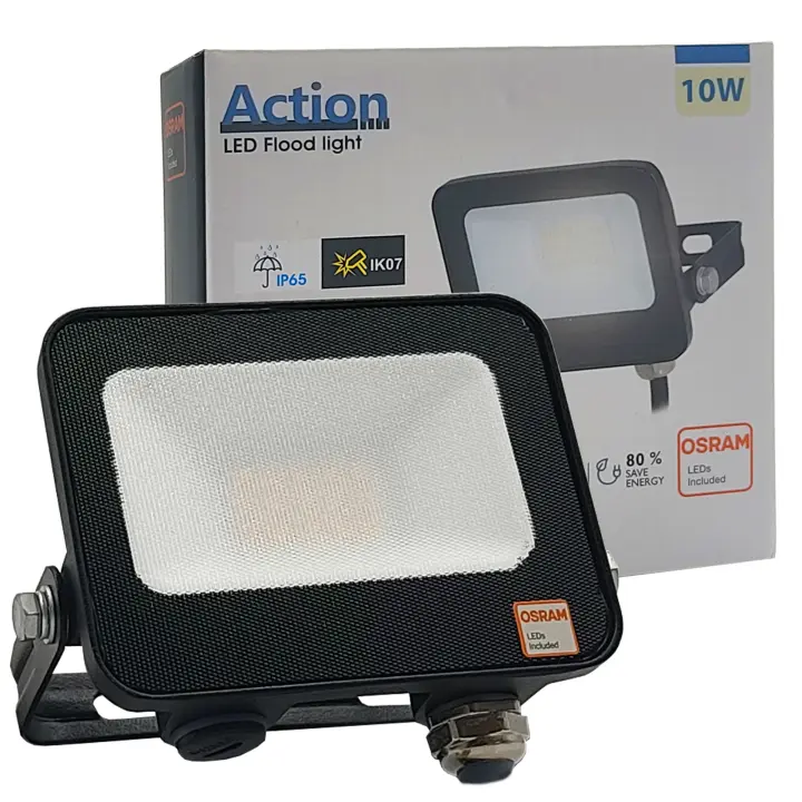 Foco Proyector Exterior LED Negro Slim - ACTION PRO - OSRAM CHIP - IP65 - Alta luminosidad - 1