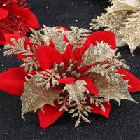 100pcs Flores De Navidad Con Brillo Árboles De Navidad Decoraciones De Flores Artificiales De 14 Cm Para El Hogar Año Nuevo 2024 - details 10