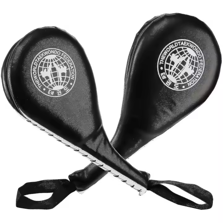 Paquete de 2 protectores de las patadas de Taekwondo, de los protectores de golpe duraderos de color Negro - 1